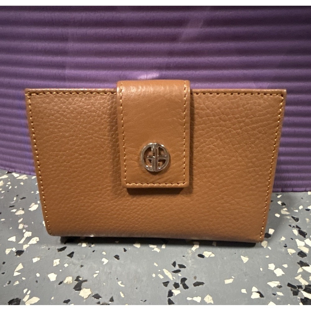 Giani Bernini Brown Women's Bifold Wallet w/ Snap Tab, ID Window & Card Slots
